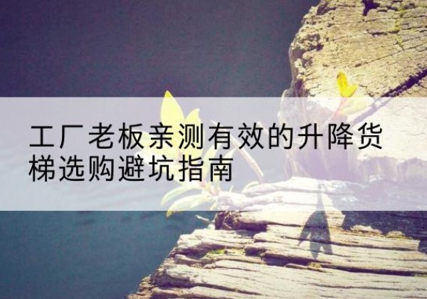 商州升降货梯怎么选-工厂老板亲测有效的升降货梯选购避坑指南